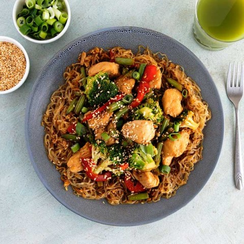 Teriyaki Chicken Stir Fry with Low Carb Noodles