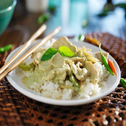 PUMPED - Thai Chicken and Coconut Green Curry with Rice