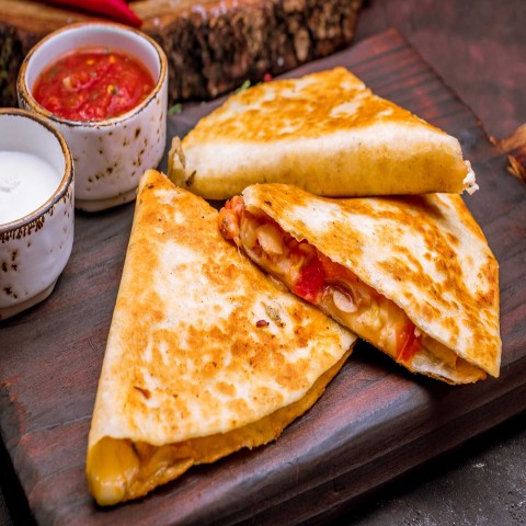 PUMPED - Saucy Grilled Chicken Quesadilla