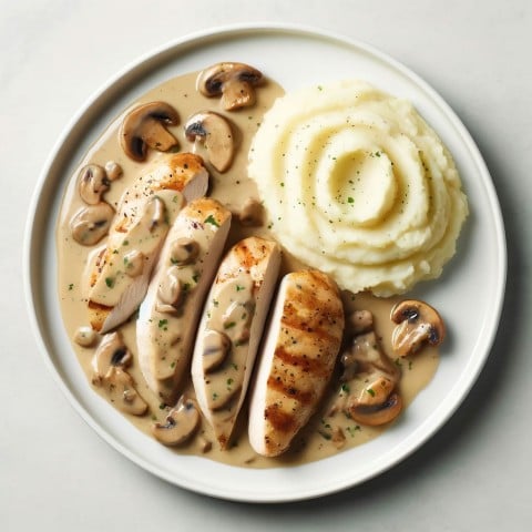 Creamy Mushroom Chicken with Cauliflower Mash