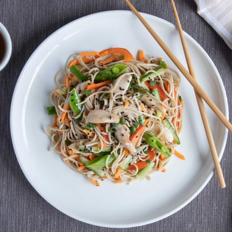 Asian Fusion Chicken Soba Bowl